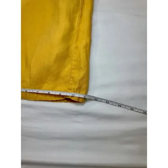 J Jill Love Linen Wide Leg Capri Pant Mustard Sun Yellow Women’s Medium Boho - Picture 16 of 16
